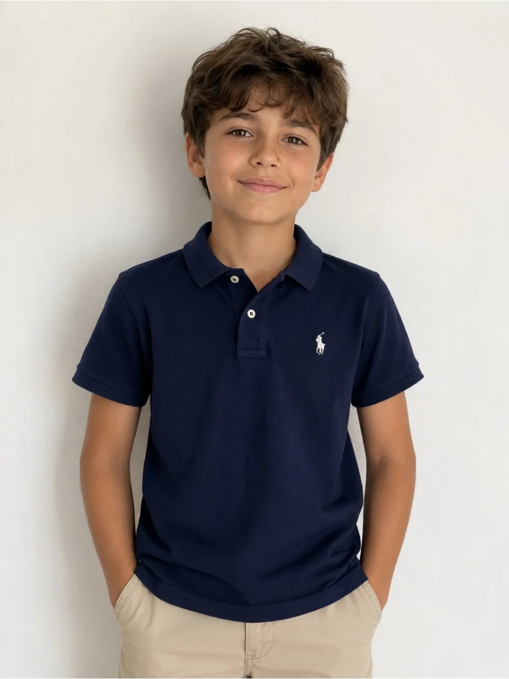 Ralph Lauren Navy Polo Shirt with White Embroidered Pony